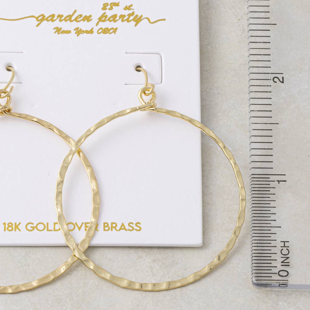 Gold Dipped (18K) Circle Dangle Hoop Earrings - Silver/Gold