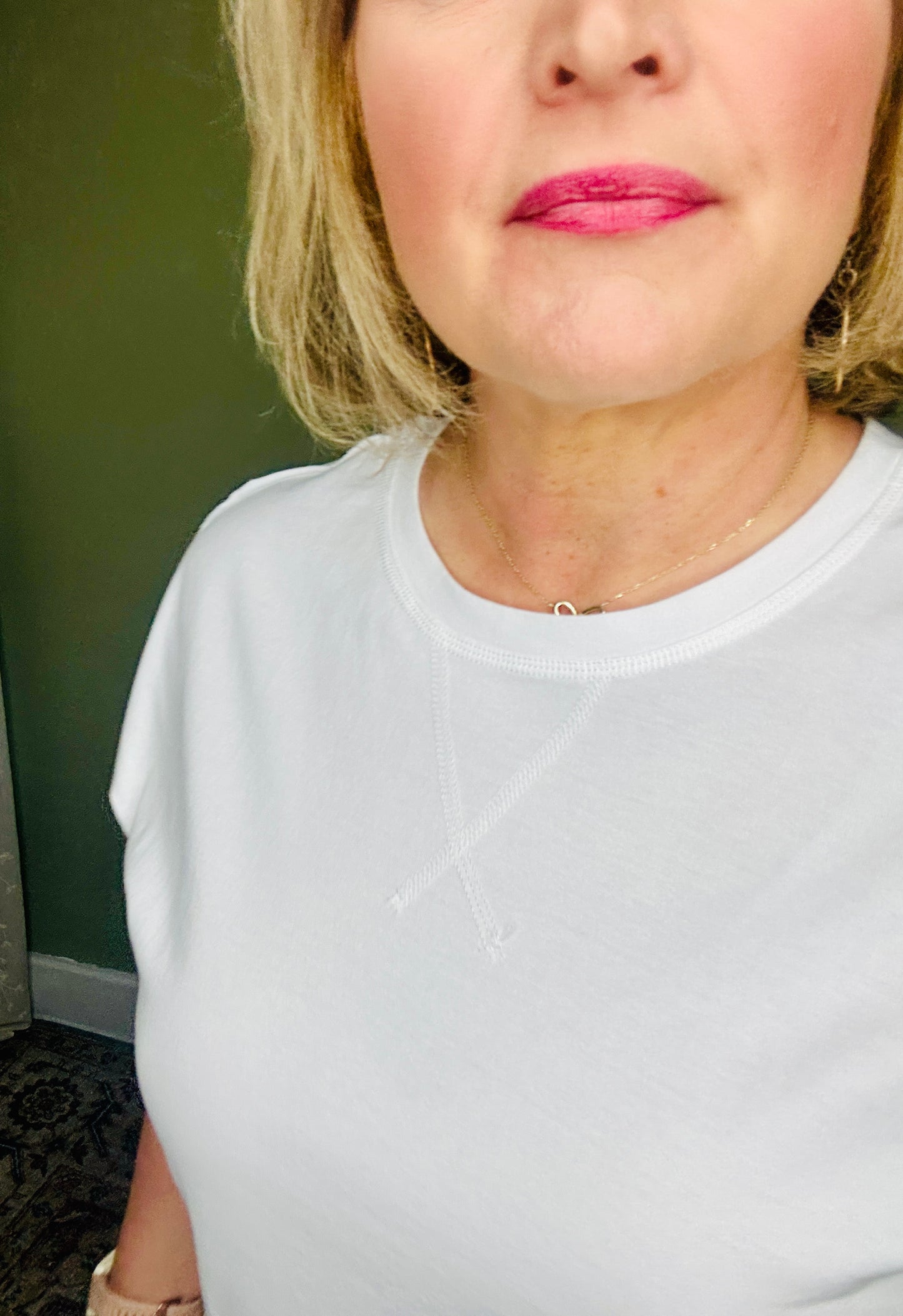 Everyday Essential Detailed White Knit Top