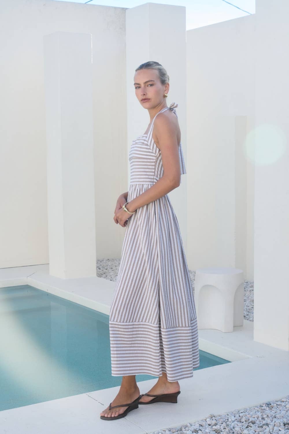 Nantucket Stripe Halter Maxi