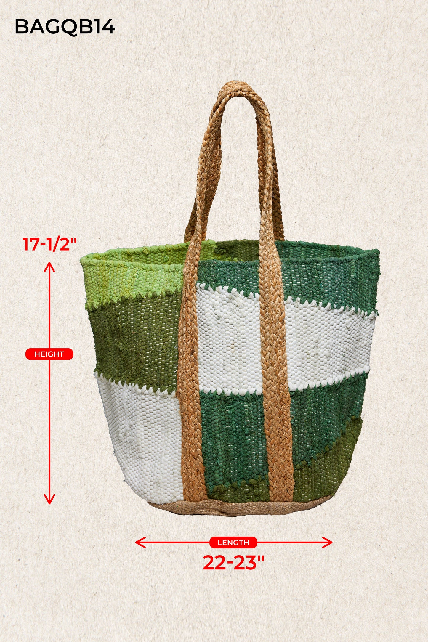 Handwoven Textured Bohemian Style Casual Green Tote Bag