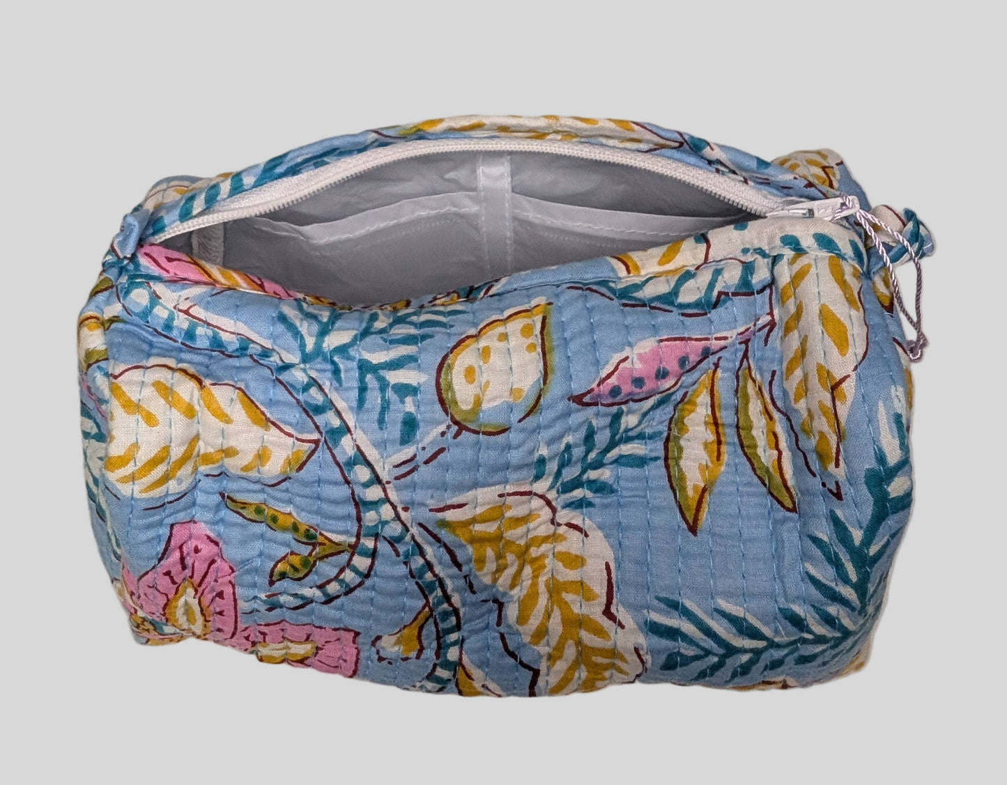 Blue Pastel Floral Toiletry Bag