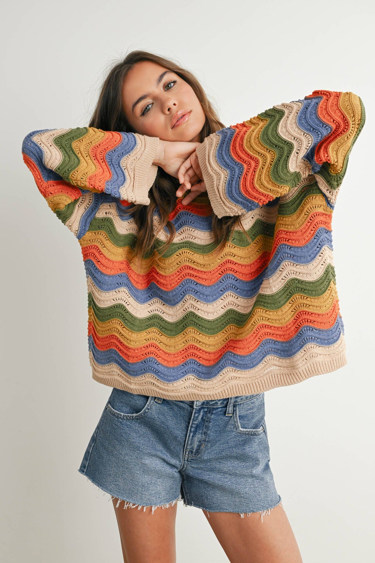 Autumn Waves Crochet Sweater