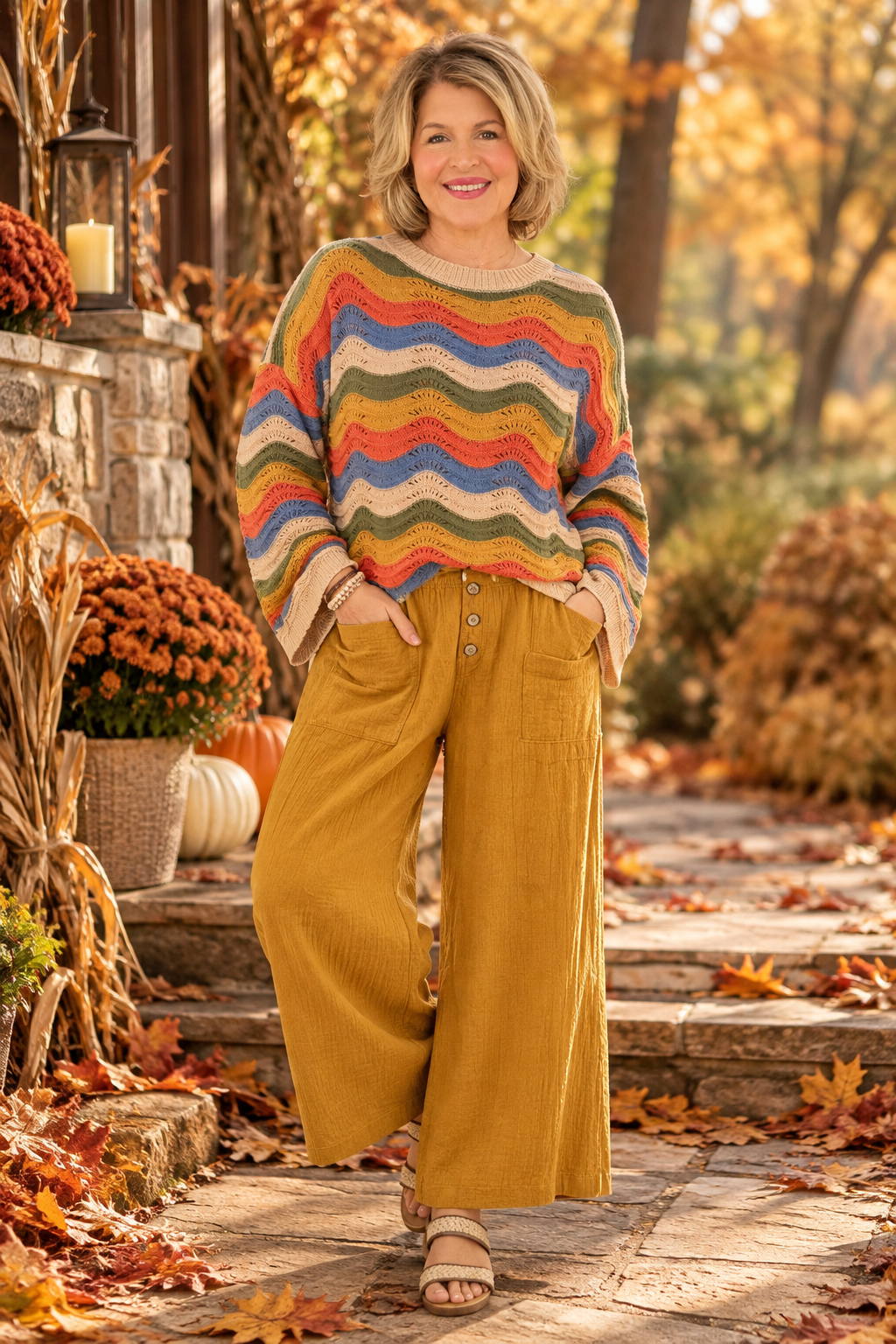 Autumn Waves Crochet Sweater