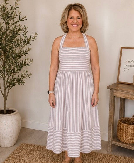 Nantucket Stripe Halter Maxi