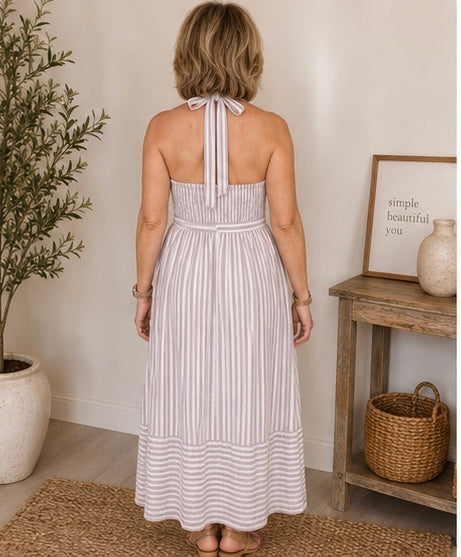Nantucket Stripe Halter Maxi