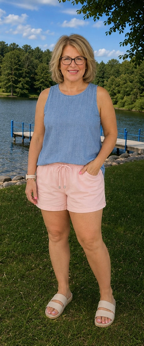 Dune Drive Chambray Drawstring Shorts