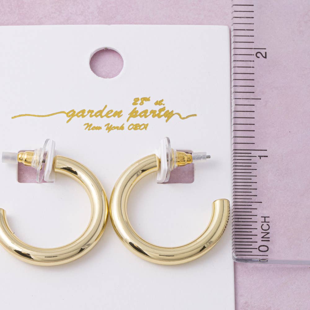 Chunky Tube Mini Hoop Earrings - Gold/Silver