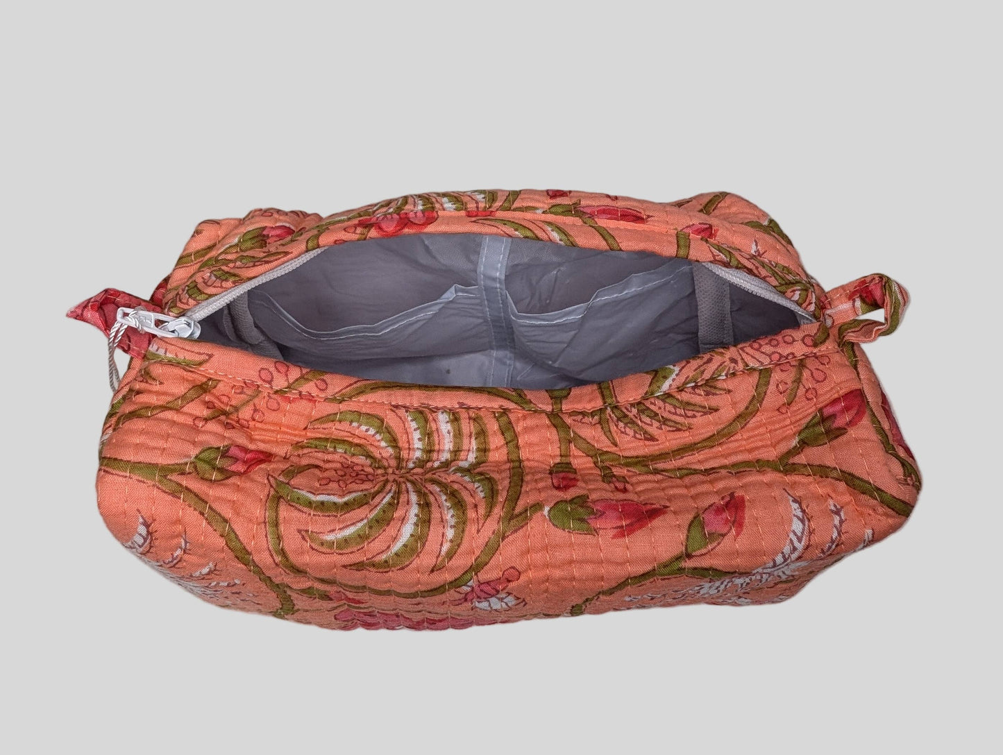 Orange Pastel Floral Toiletry Bag