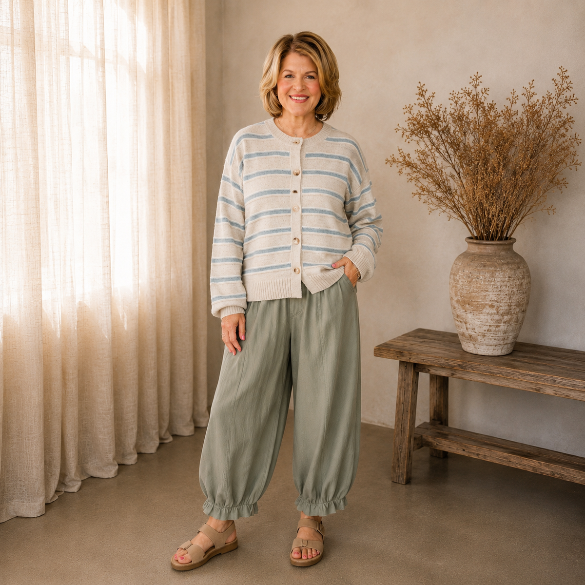 Willow Relaxed Fit Pants - Sage