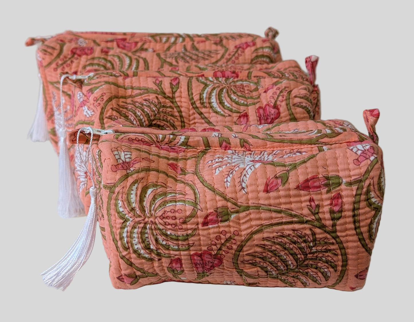 Orange Pastel Floral Toiletry Bag