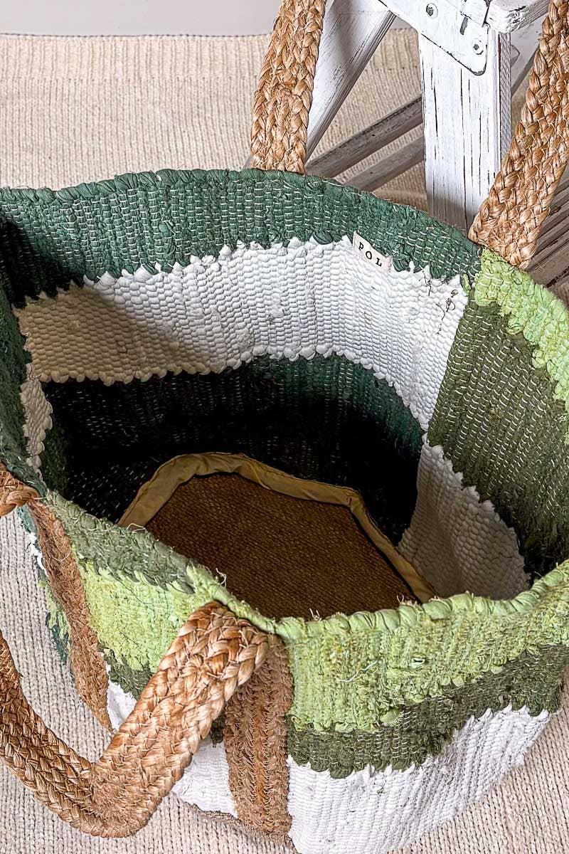 Handwoven Textured Bohemian Style Casual Green Tote Bag