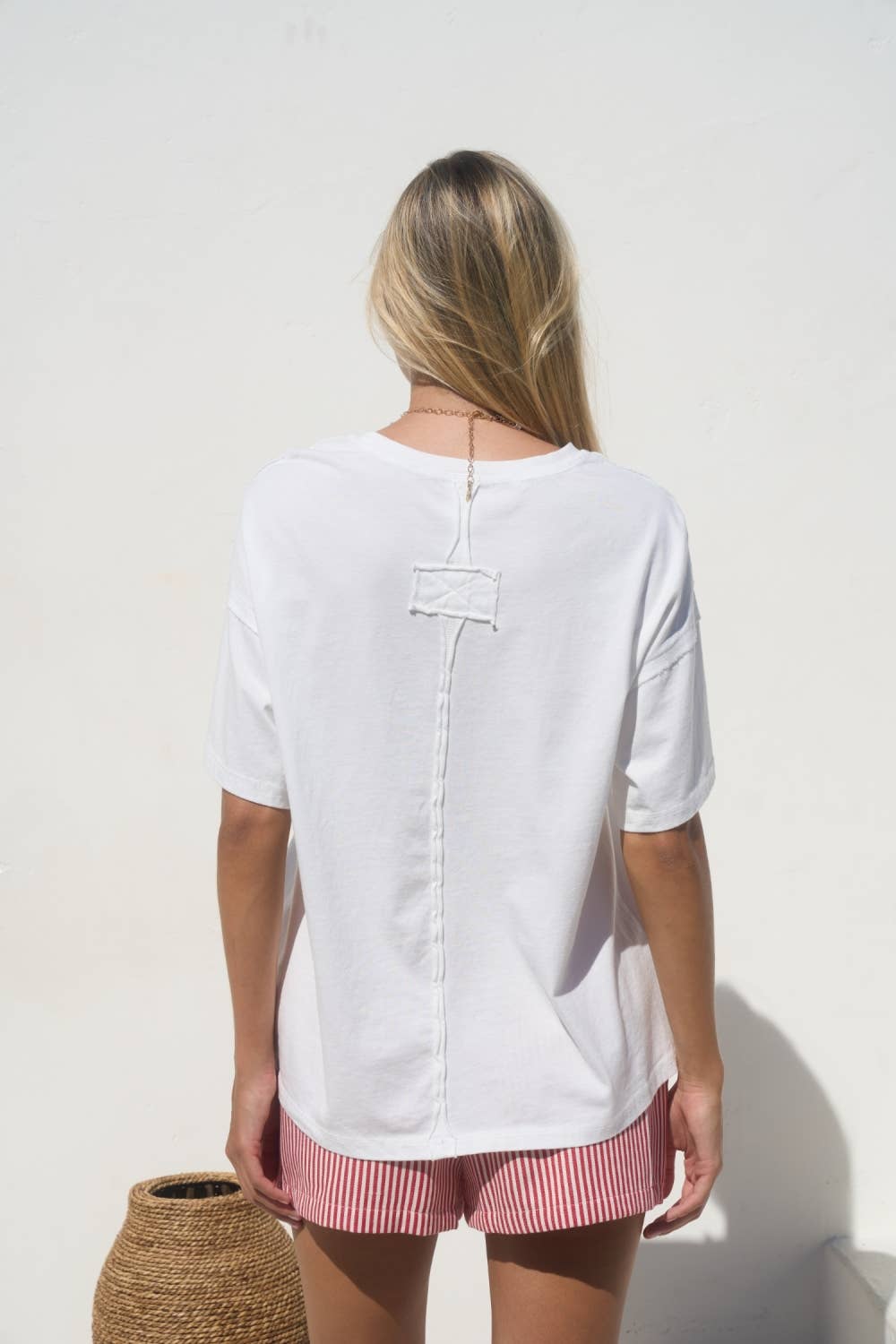 Everyday Essential Detailed White Knit Top