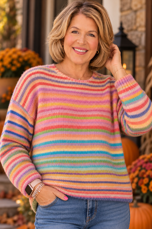 RAINBOW SKIES KNIT SWEATER - Multi Color - RESTOCK 10/29