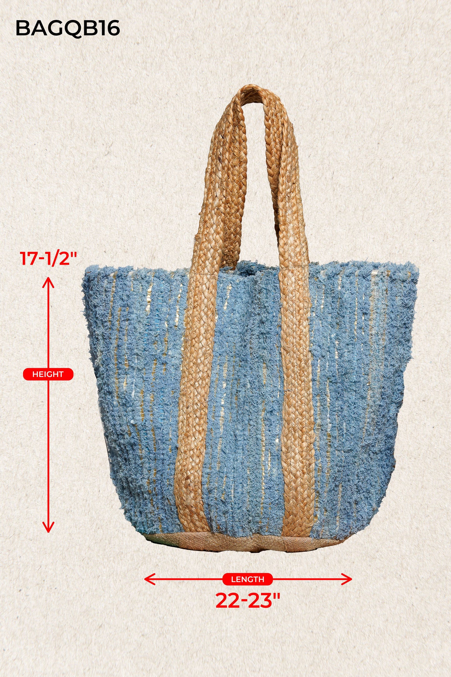 Handwoven Textured Bohemian Charm Causal Blue Tote Bags