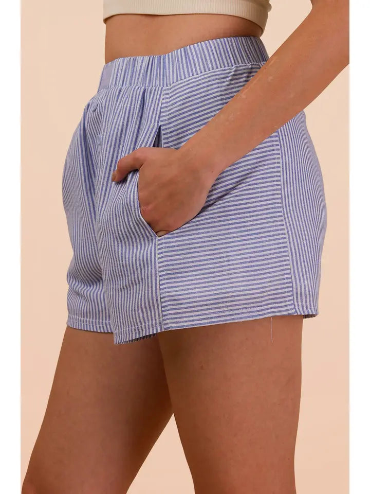 Blue & White Seersucker Shorts