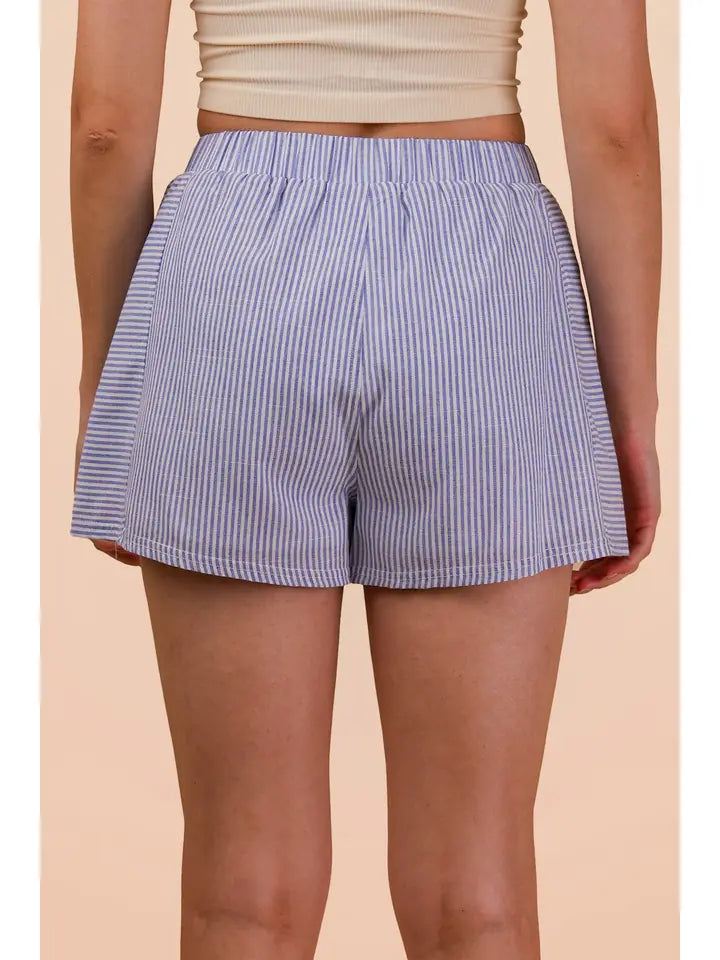 Blue & White Seersucker Shorts