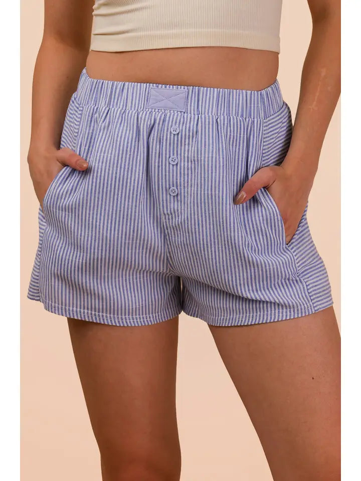 Blue & White Seersucker Shorts