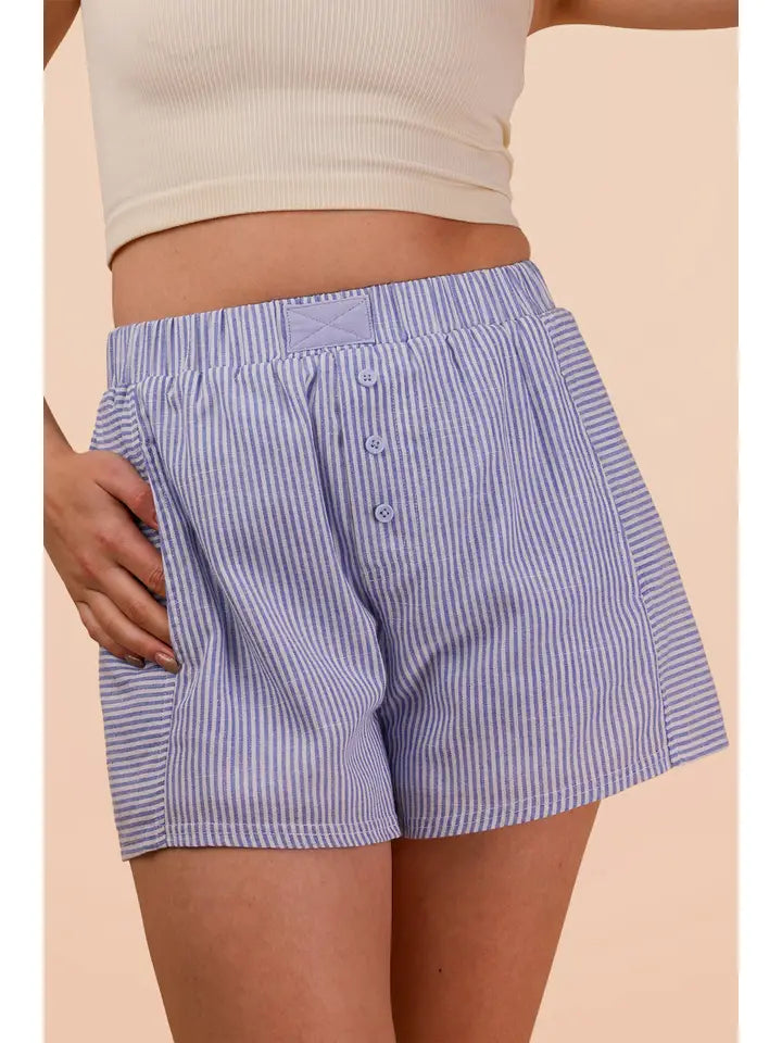 Blue & White Seersucker Shorts