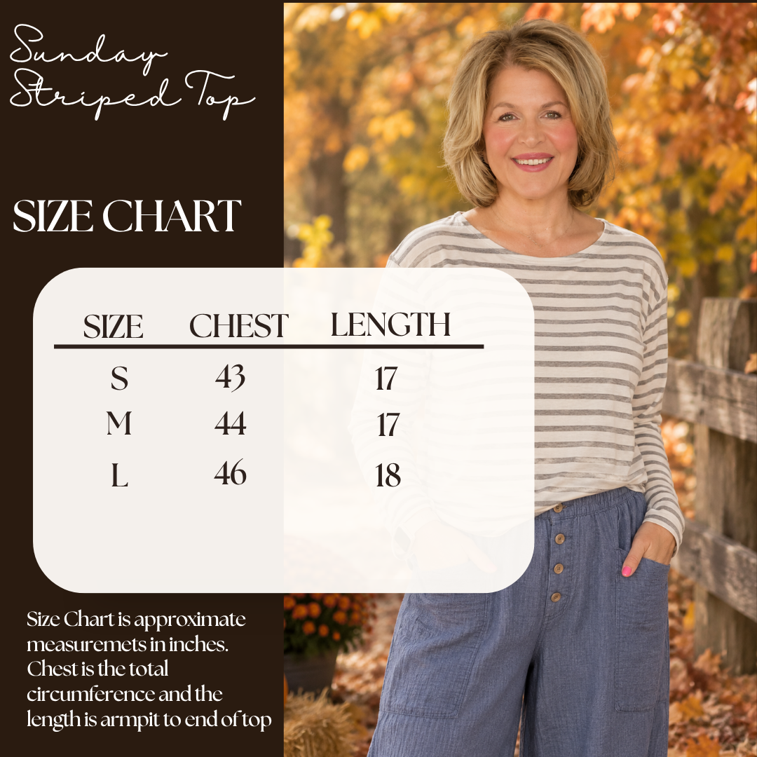 Sunday Striped Top - Grey/Cream Stripe