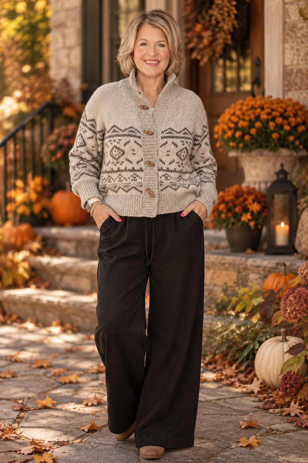 The Alpine Retreat Mock neck Toggle CARDIGAN - Gray