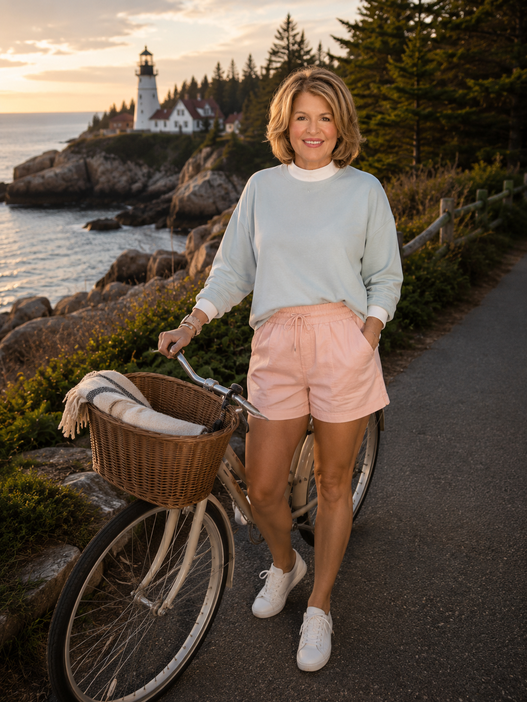 Summit Mist Striped Mock Neck Sweatshirt