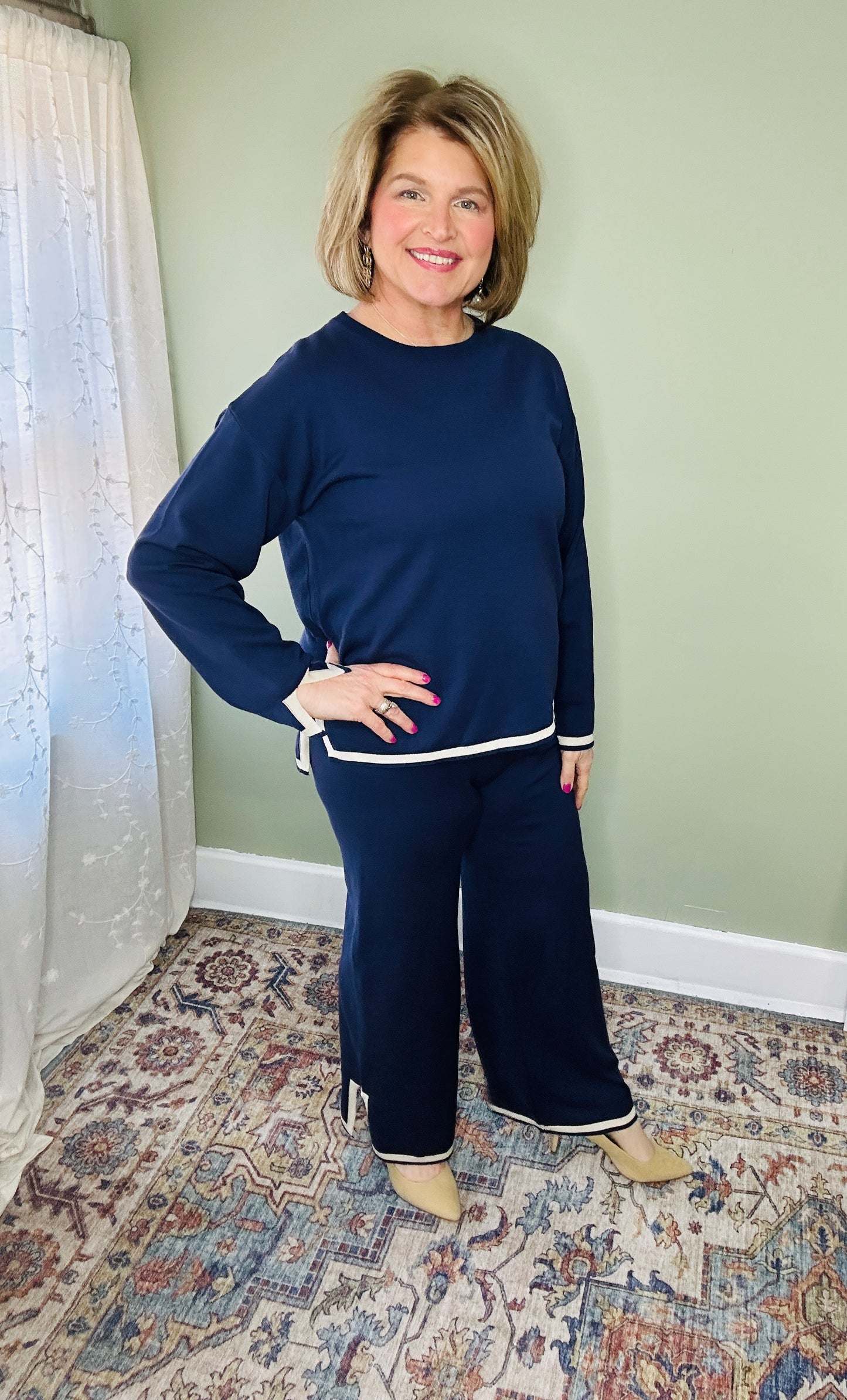 Suburban Long-sleeved Sweater and Pants Set
