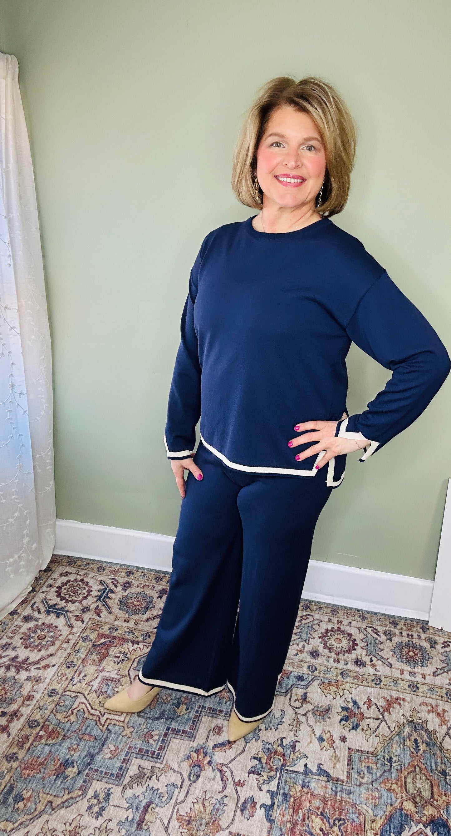Suburban Long-sleeved Sweater and Pants Set