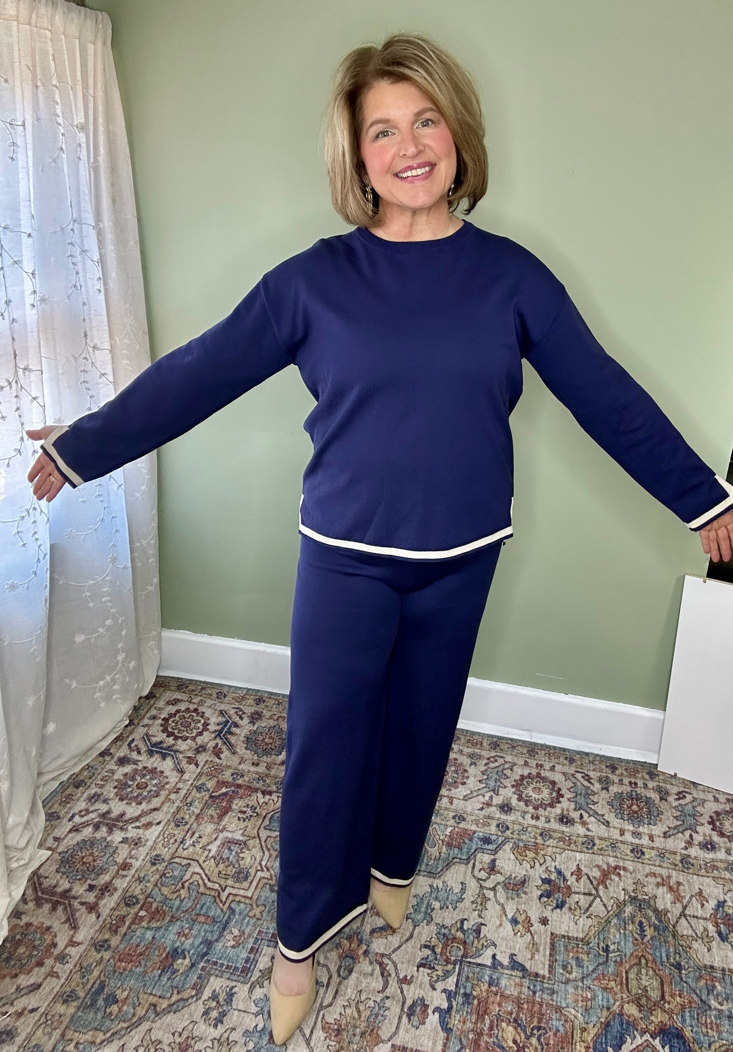 Suburban Long-sleeved Sweater and Pants Set