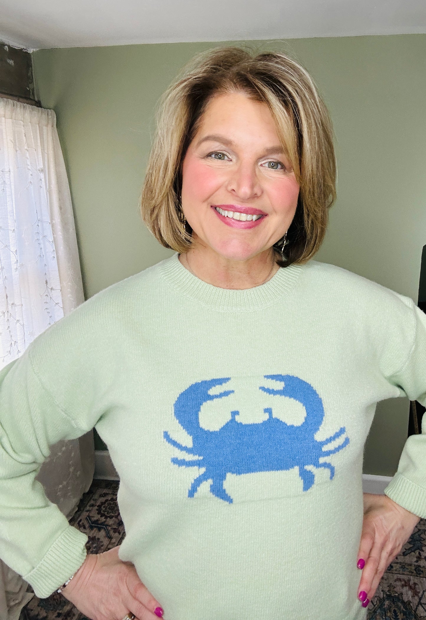 Crab Graphic Relaxed Knit Sweater