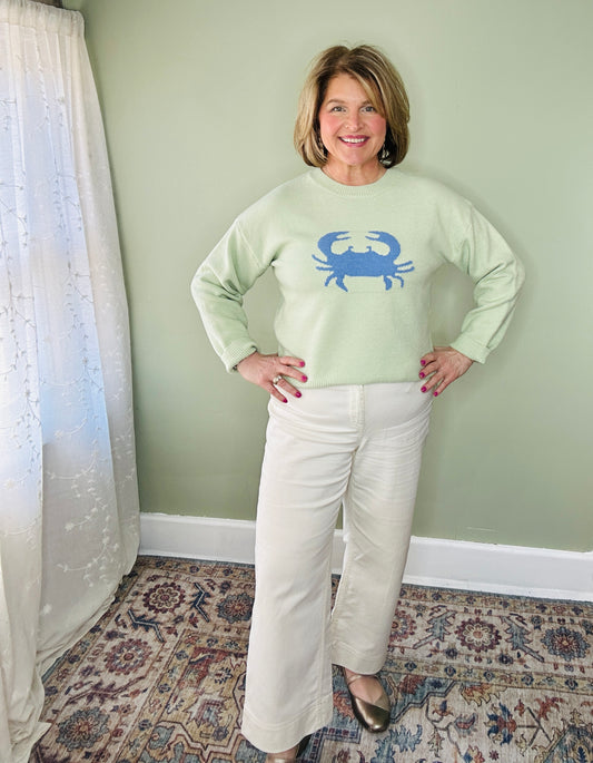 Crab Graphic Relaxed Knit Sweater