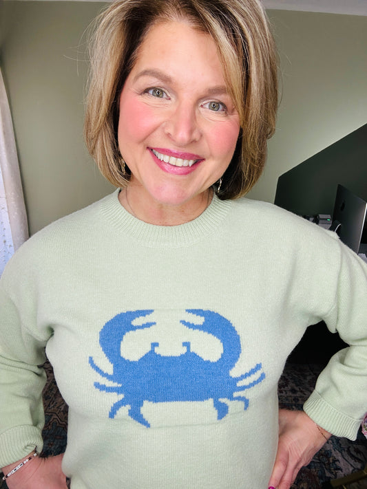 Crab Graphic Relaxed Knit Sweater