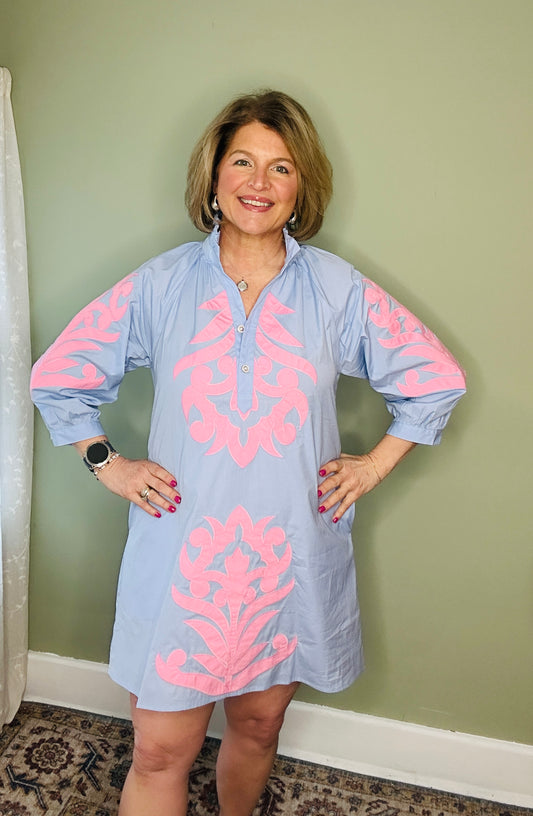 The Capri Coast Embroidered Tunic Dress