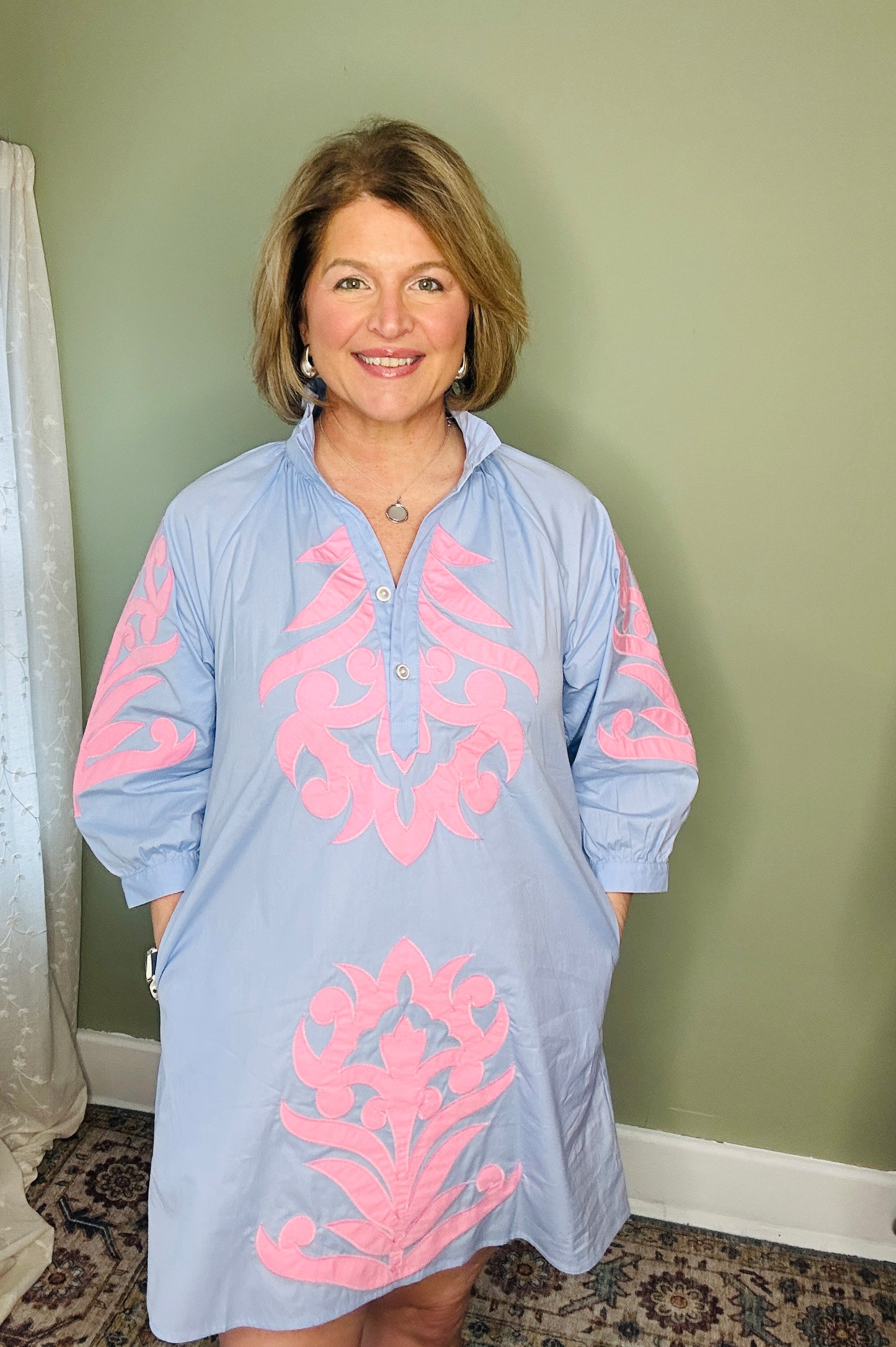 The Capri Coast Embroidered Tunic Dress