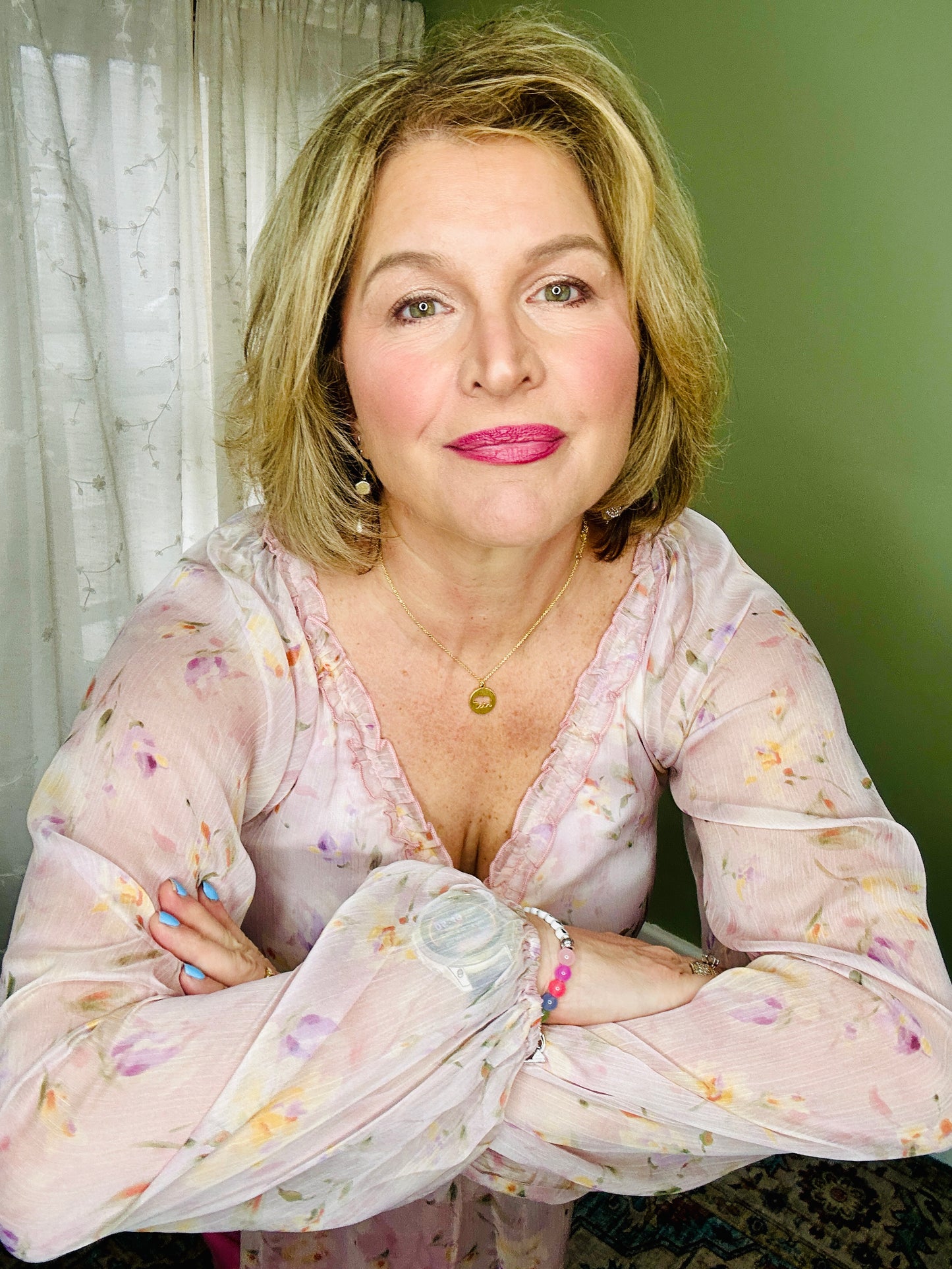 Blush Garden Peplum Blouse