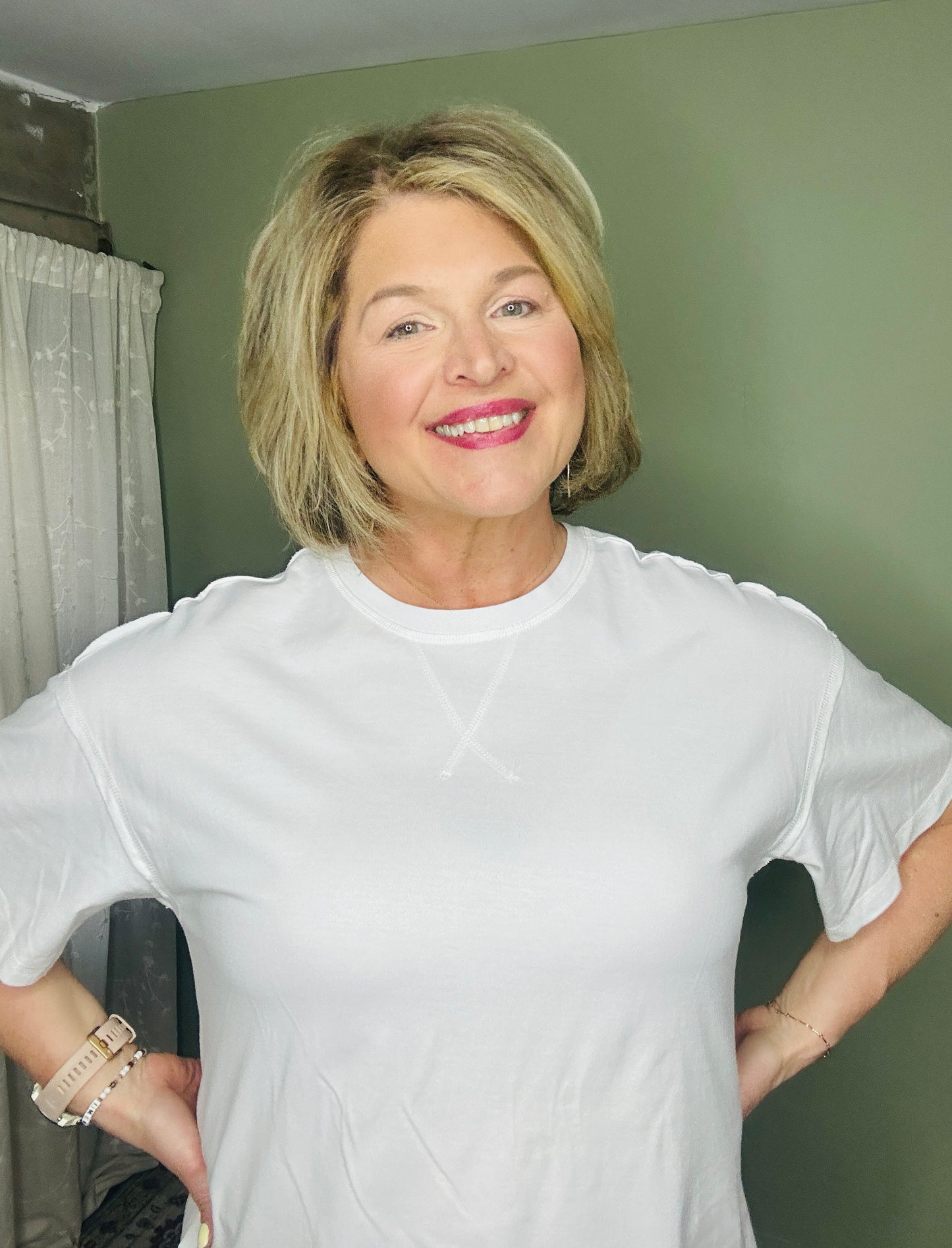 Everyday Essential Detailed White Knit Top