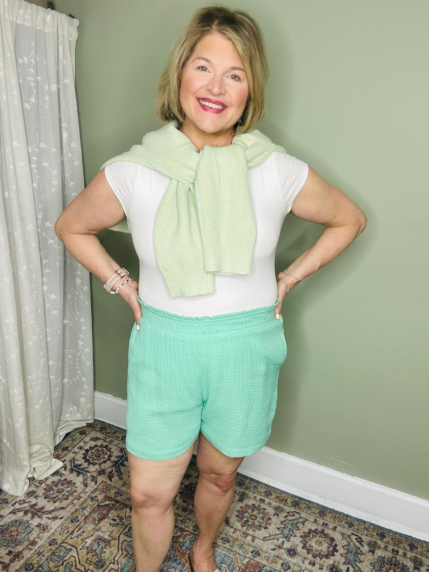 Cotton Gauze Relaxed Pull-on Shorts