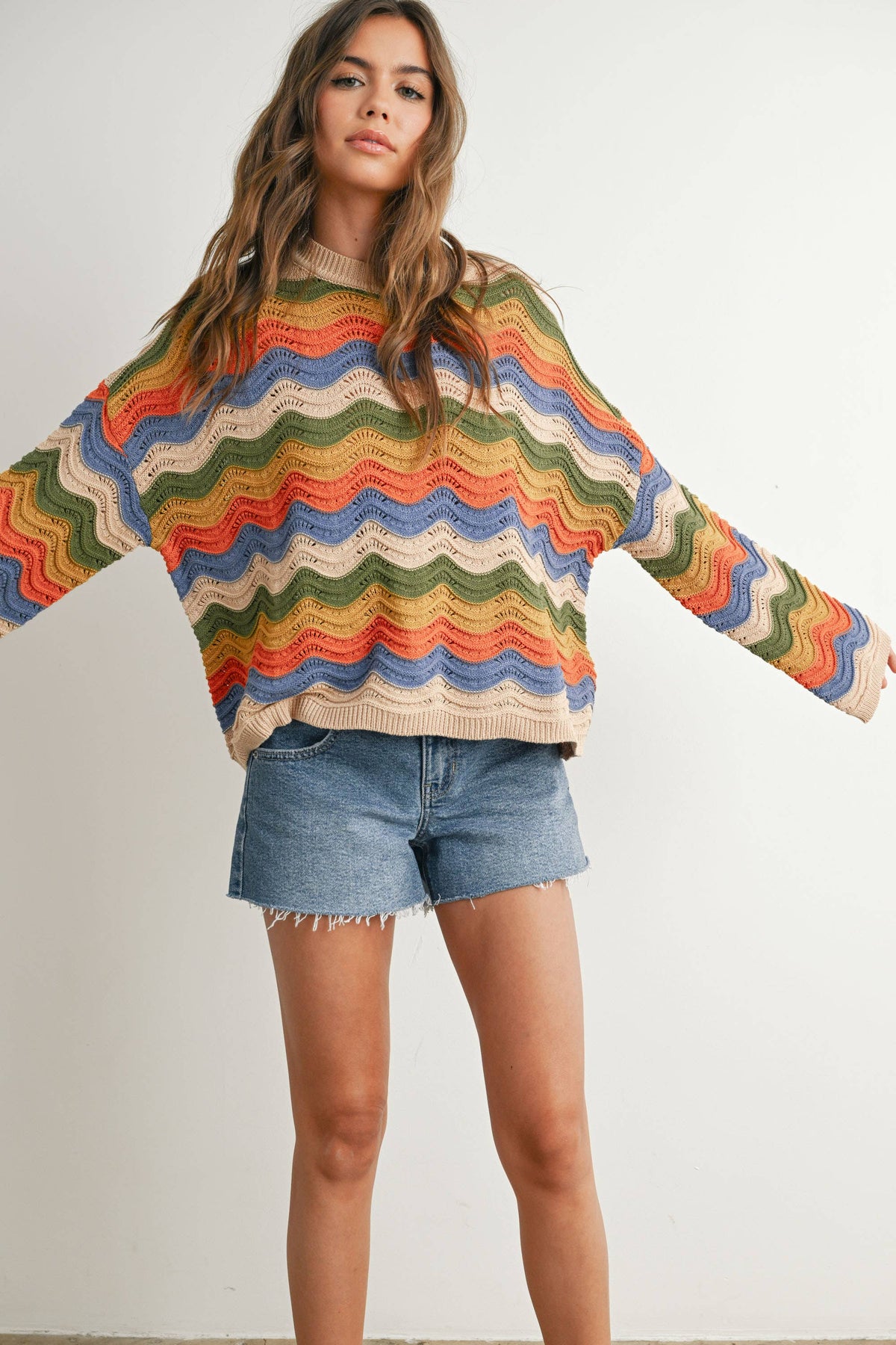 Autumn Waves Crochet Sweater