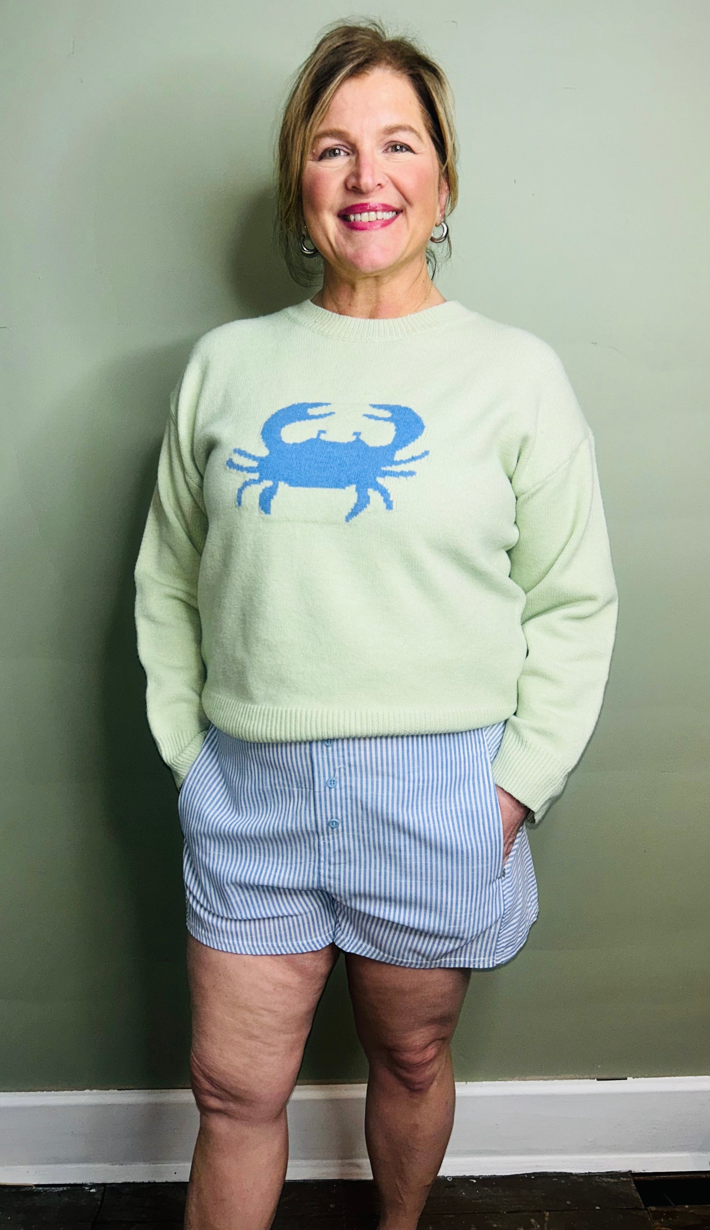 Blue & White Seersucker Shorts