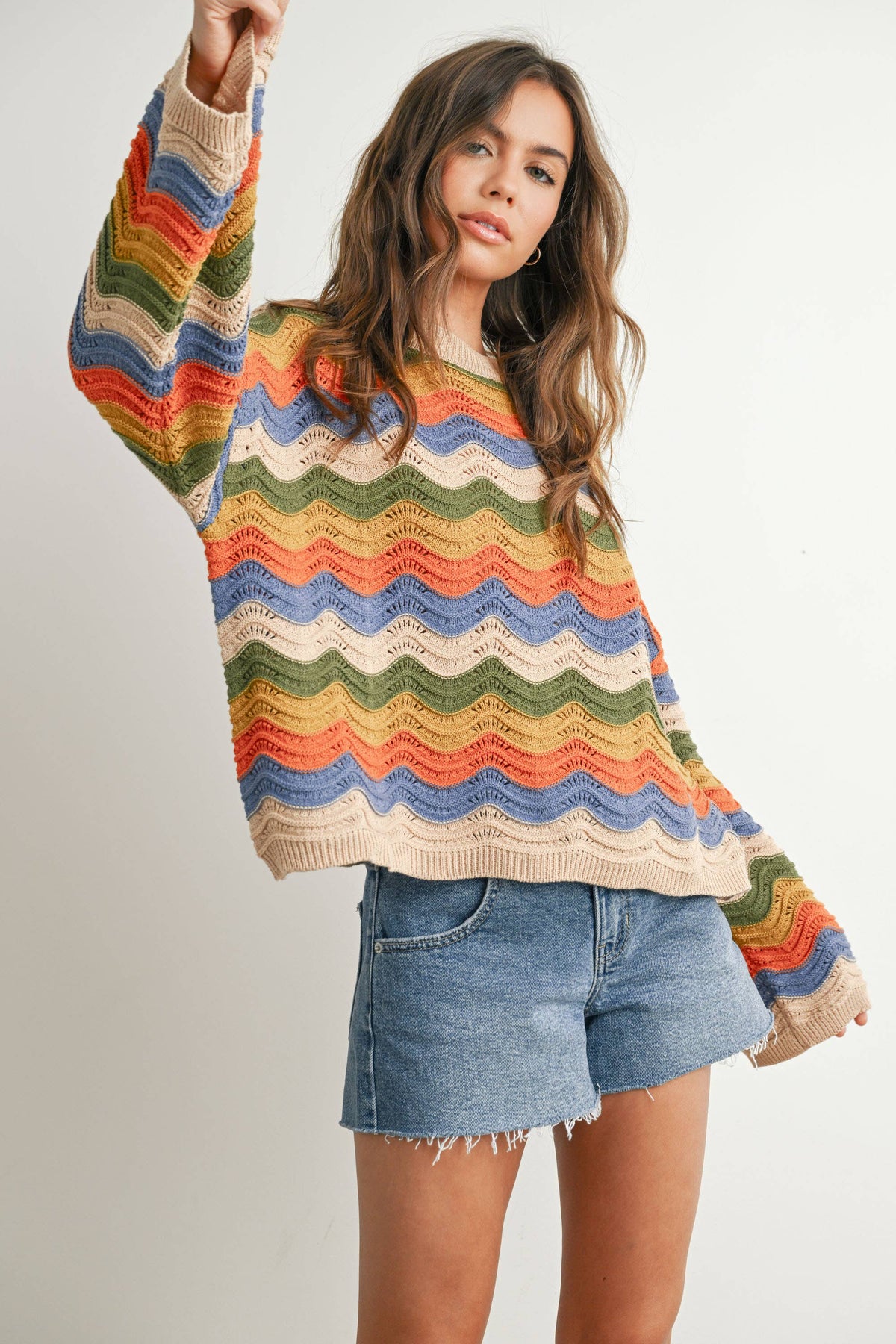 Autumn Waves Crochet Sweater