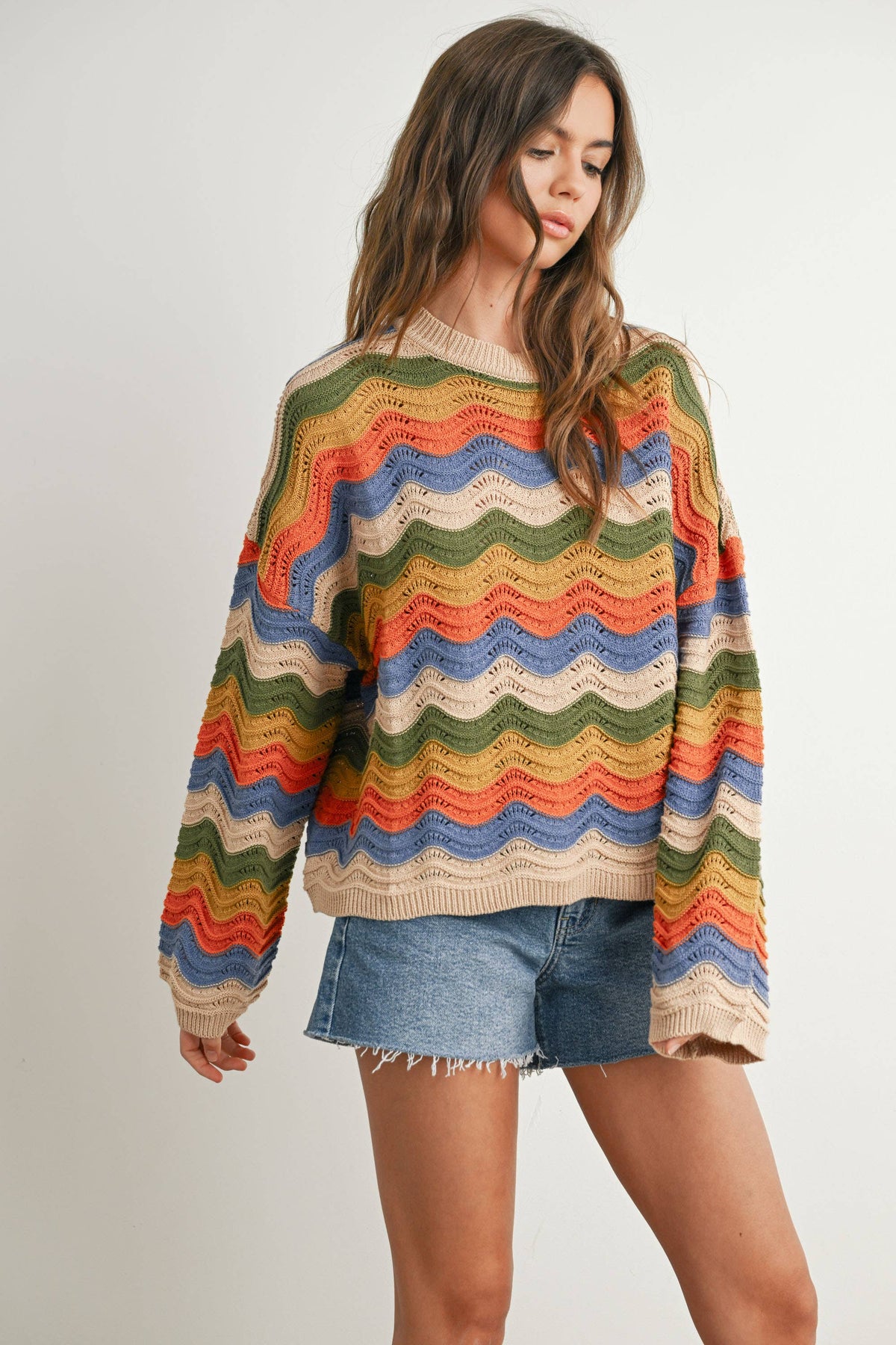 Autumn Waves Crochet Sweater