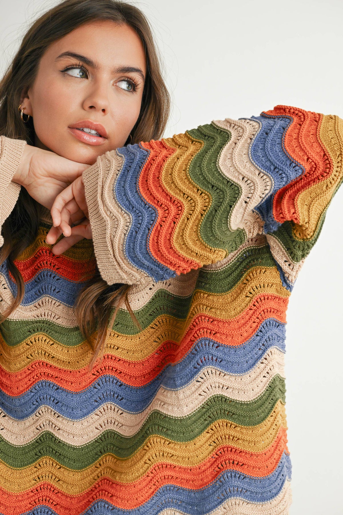 Autumn Waves Crochet Sweater